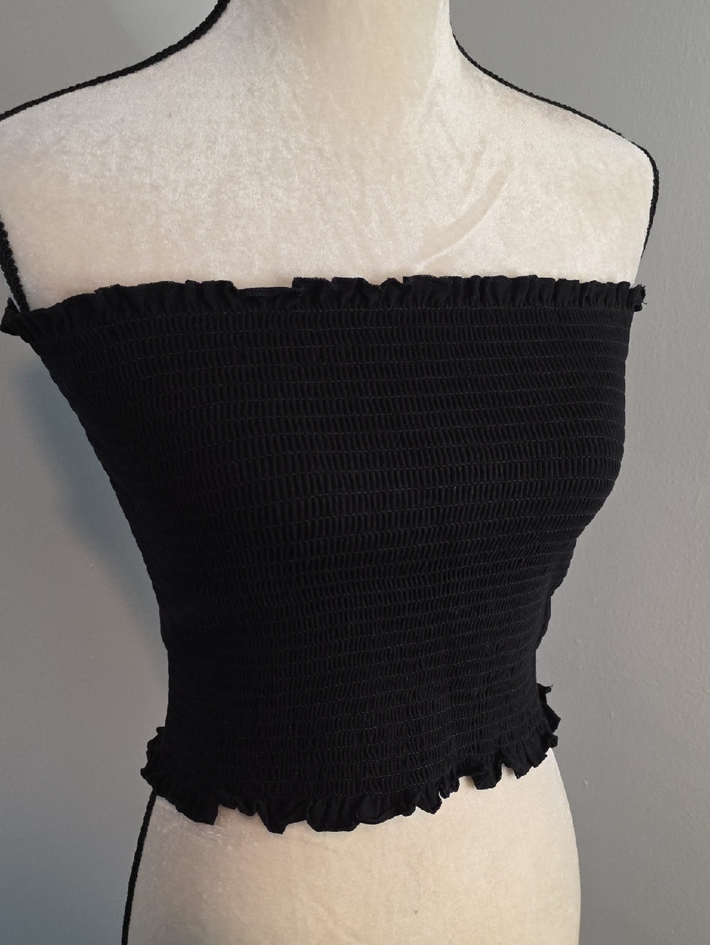 H&M Smocked Black Tube Top / Medium